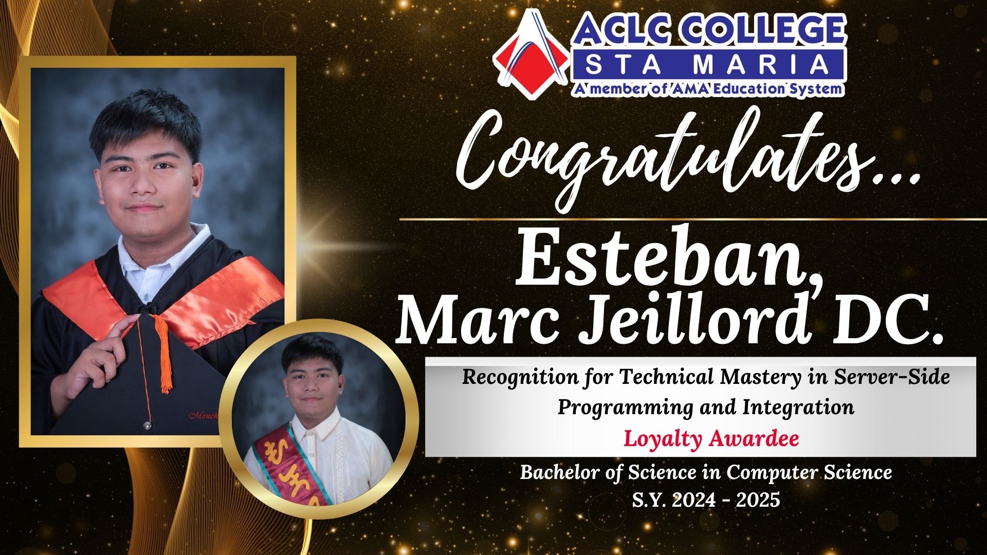Technical Mastery Award Certificate